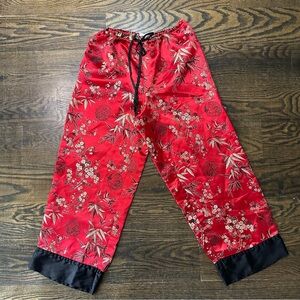 Victoria's Secret Red and Gold Satin Pajama Pants